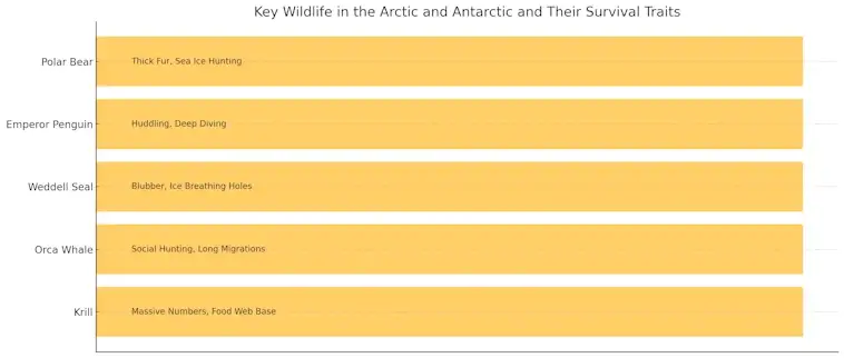 Wildlife in The Arctic and Antarctic