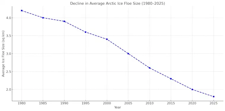 Decline in Average Arctic Ice Floe Size