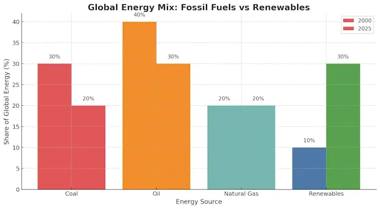 Global Energy Mix: Fossil Fuels vs Renewables