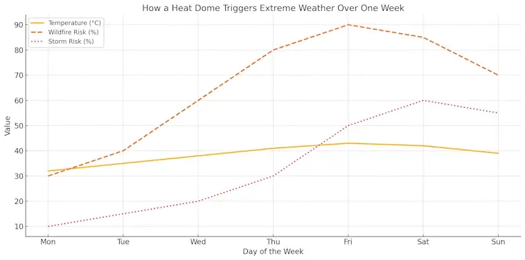 How a Heat Dome Triggers Extreme Weather Over One Week