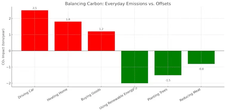Balancing Carbon: Everyday Emissions vs. Offsets