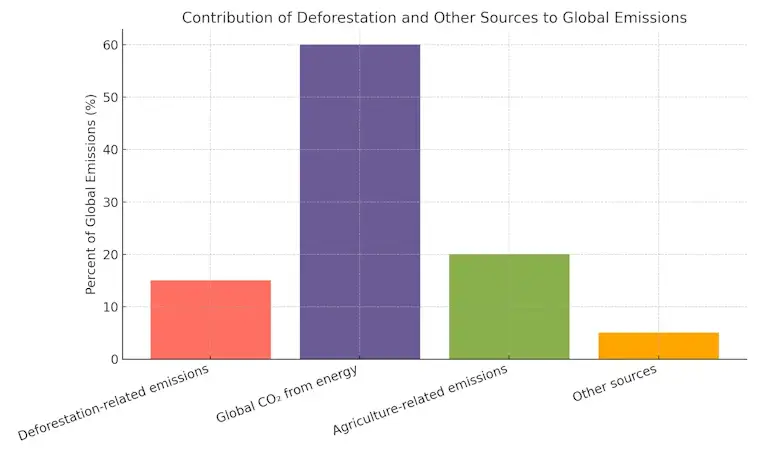 Contribution of Deforestation and other Sources to Global Emissions