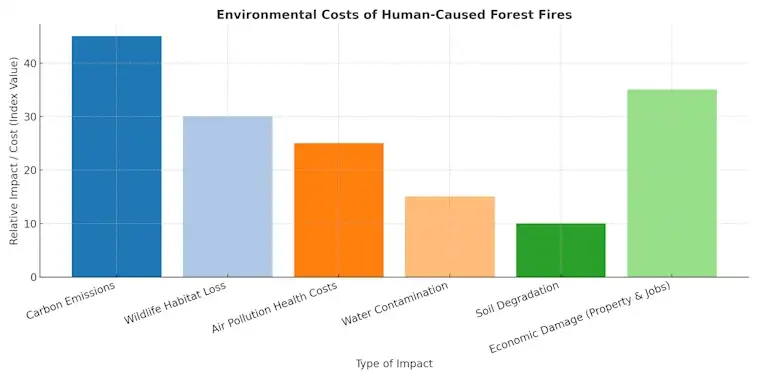 Environmental Costs of Human-Caused Forest Fires