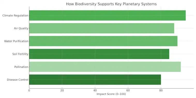 How Biodiversity Supports Key Planetary Systems