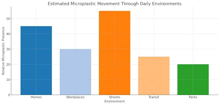 The Microplastic Movement Through Daily Environments