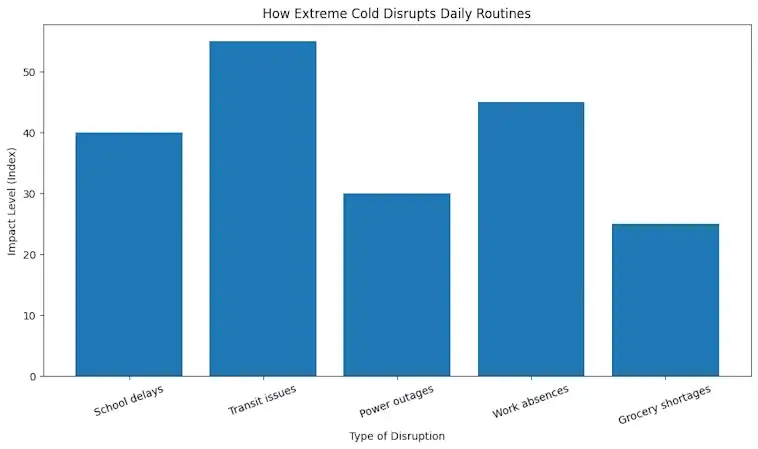 How Extreme Cold Disrupts Daily Routines