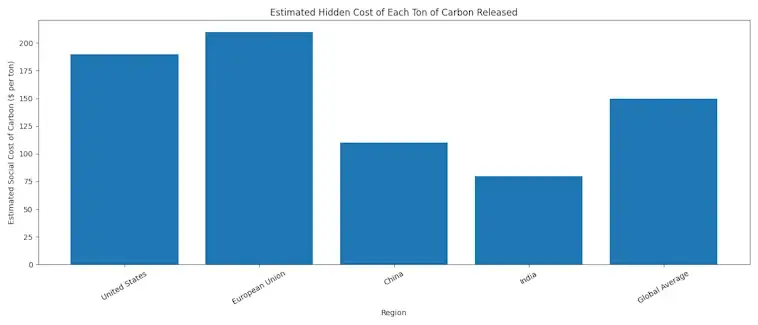 The Hidden Costs of Each Ton of Carbon Released