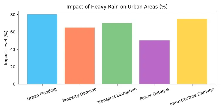 The Impact of Heavy Rain on Urban Areas